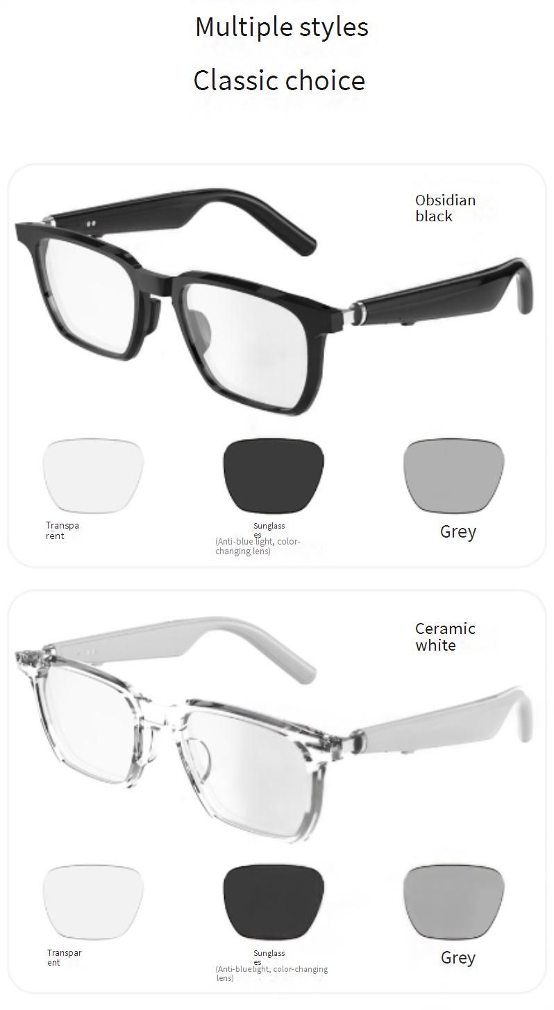 TROZUM Smart Glasses G01-09 – Bluetooth Sunglasses With HD Camera, Hands-Free Calls & Music (Black/White)_voghion.com