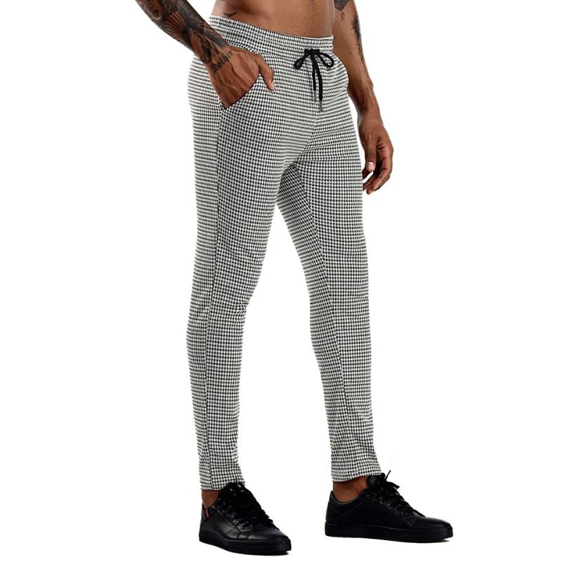 2024 Spring/Summer Men's New Thousand Island Pocket Design Drawstring Casual Small Leg Pants_voghion.com