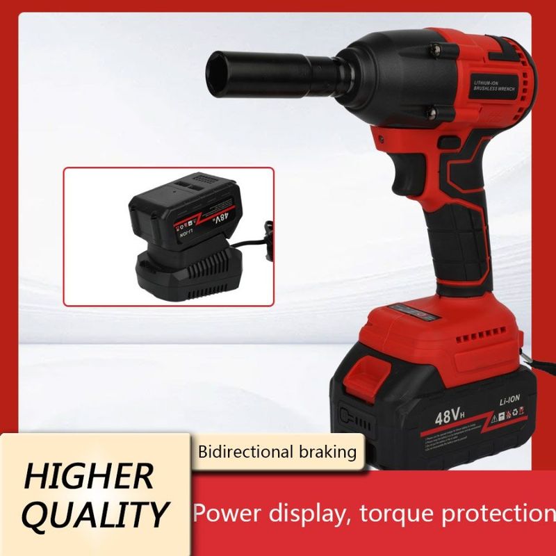 With Cordless Wrench A 48V Drill Portable Piece Accessories Drill Impact Wrench Kit Brushless Cordless Batteries Impact Kit One_voghion.com