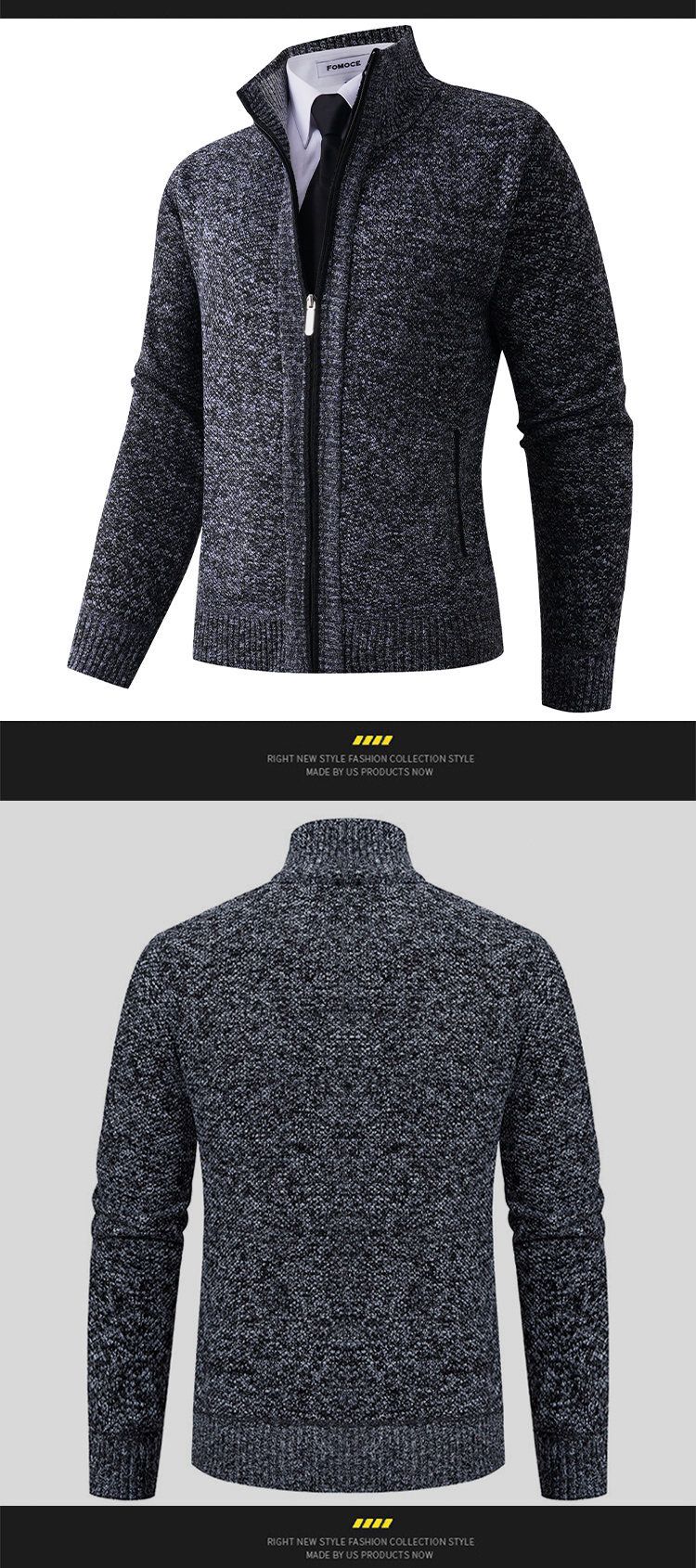 "Herren-Strickjacke mit Fleecefutter – Übergroßer Winterpullover mit Stehkragen (M-3XL, 12 Farben)"_voghion.com