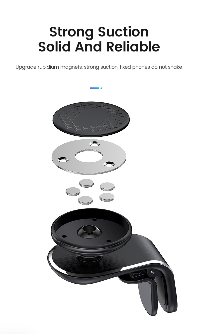 phone Supporto magnetico per auto, clip di ventilazione, supporto mobile girevole a 360 gradi, supporto per telefono GPS, adatto per_voghion.com