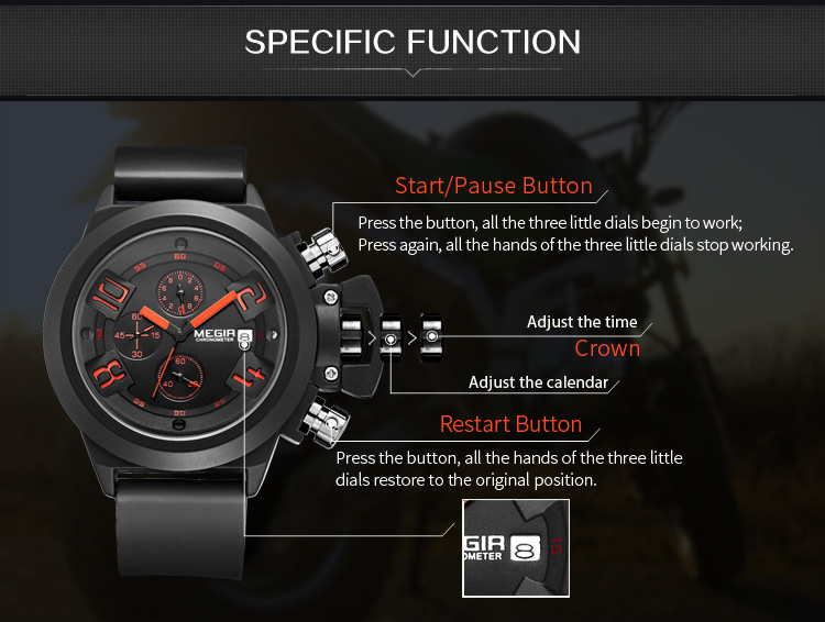 Black Silicone Quartz Luxury Sport Military Wrist es Men Waterproof Clock Chronograph Large Dial e_voghion.com