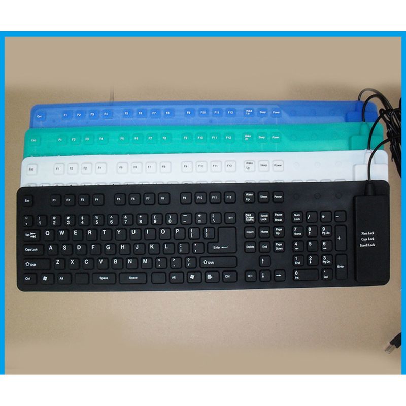 109 Waterproof Dustproof Computer Foldable Soft Industrial Mini Various Colors Silicone Notebook Silent Keyboard_voghion.com
