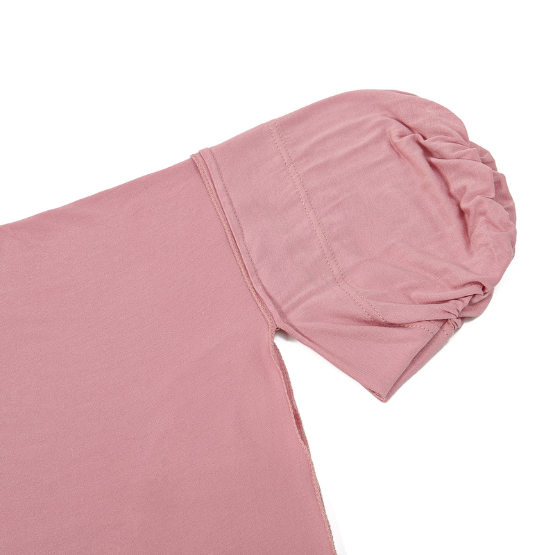 Nuovo set di cappelli pieghettati con turbante in chiffon, cappello con fondo pieghettato turbante in cotone mercerizzato monocolore_voghion.com