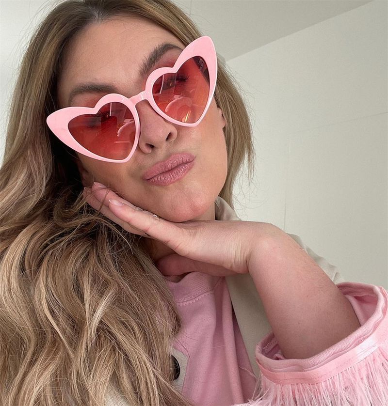 Hjärta Solglasögon Kvinnor Stor Ram Personlighet Solglasögon Sexiga Söta Glasögon Gradient Lins Märke Designer nyanser Oculos_voghion.com