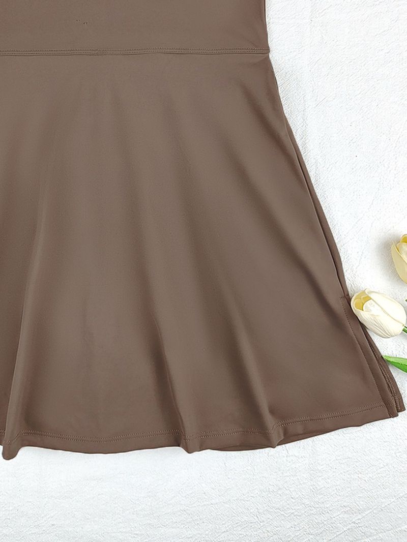 Two-Piece Sports Skirt - Anti-Slip Slim Fit Yoga Tennis Dress With Back Tie Detail Workout Gym Running Skirt_voghion.com