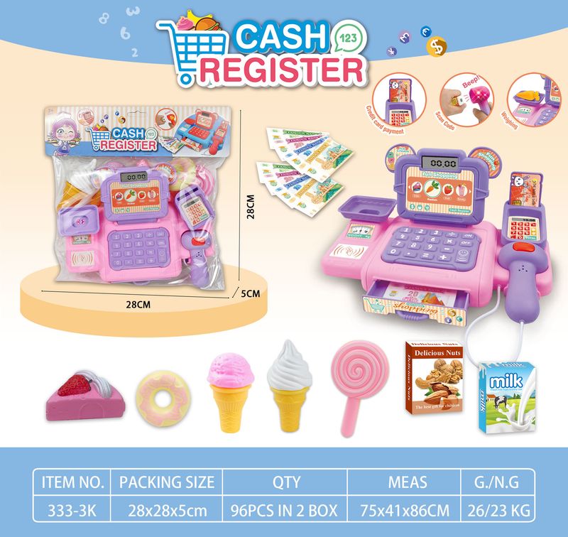 Caisse enregistreuse transfrontalière, jouet de simulation, mini-magasin de proximité, modèle de caisse enregistreuse, jeu de rôle_voghion.com