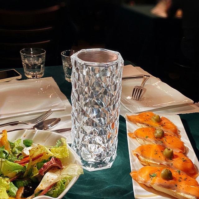 LED 16 Farben Kristall Tisch Lampe Rose Licht Romantische Diamant Atmosphäre Licht Touch Einstellbare Nacht Licht Für Schlafzimmer Dekorieren_voghion.com