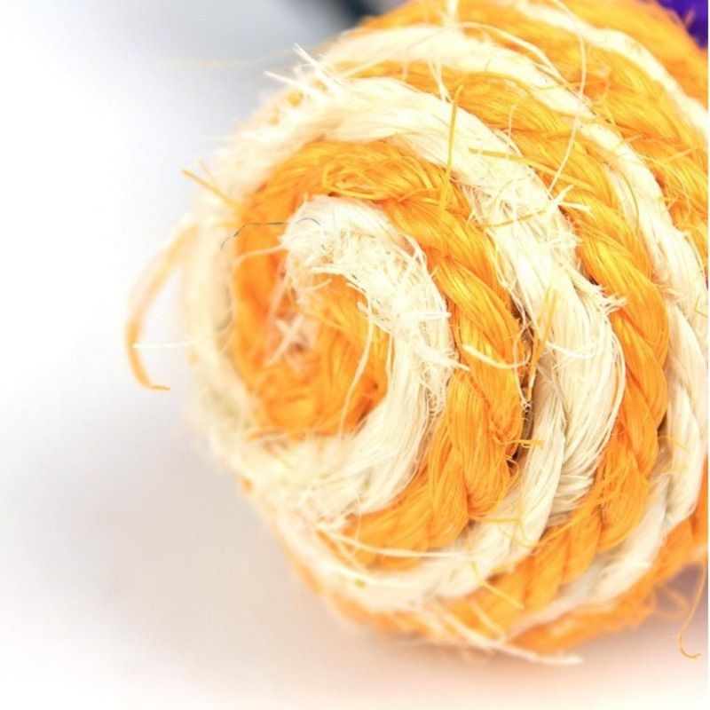 Chewing Pet Scratching Dog Ball Interactive Cat Toy Scratching Rattle Chewing Woven Rope Toy Cat Pet Sisal_voghion.com
