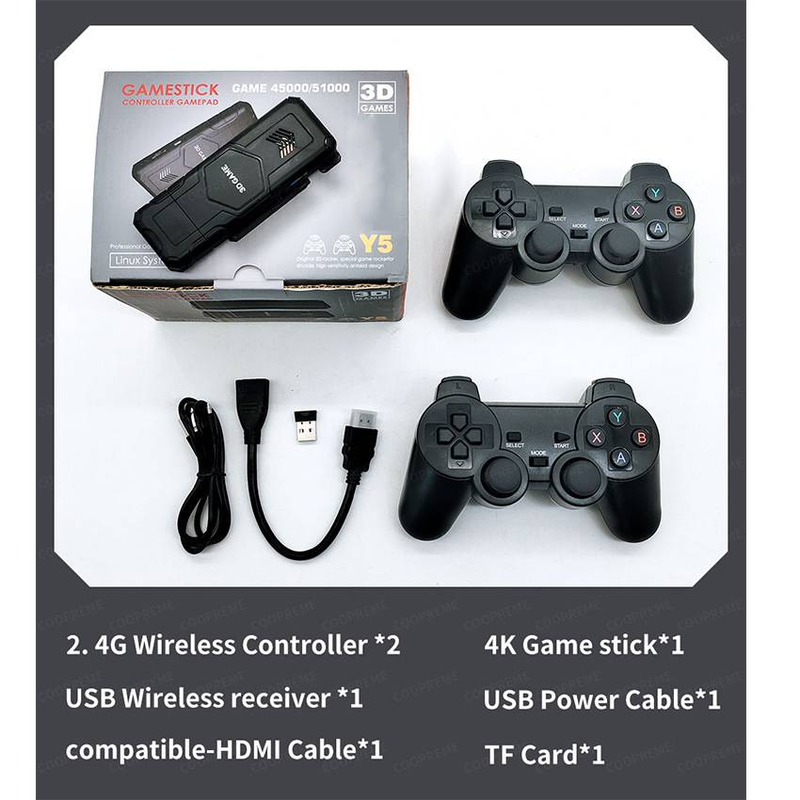 Igralna konzola Y5 visoke ločljivosti 4K domači HDMI TV PSP simulator 2.4G igralna konzola za dva igralca_voghion.com