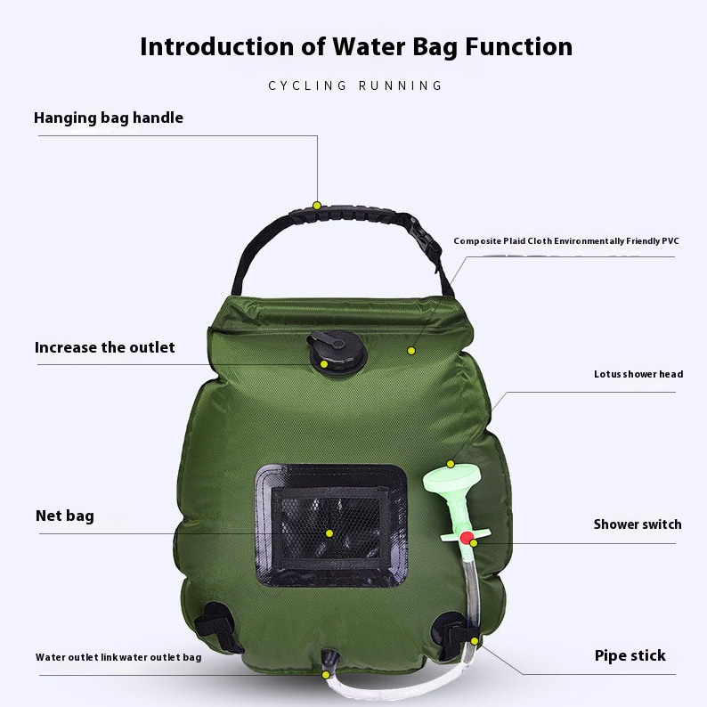 Neue 20L Solar-Duschtasche für den Außenbereich, Camping-Badewassertasche, tragbare Badewassertasche_voghion.com