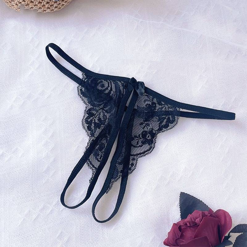 Unterwäsche Sexy Spitzen-Tanga-Höschen für Frauen mit geschlossenem Schritt, kein Ausziehen des Strings nötig, niedrige Taille, transparent_voghion.com