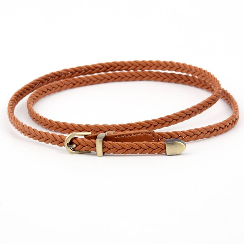 Ceinture tissée à la main pour femmes, boucle ardillon, style rétro, loisirs, avec ceinture fine, décoration de corde à la taille_voghion.com