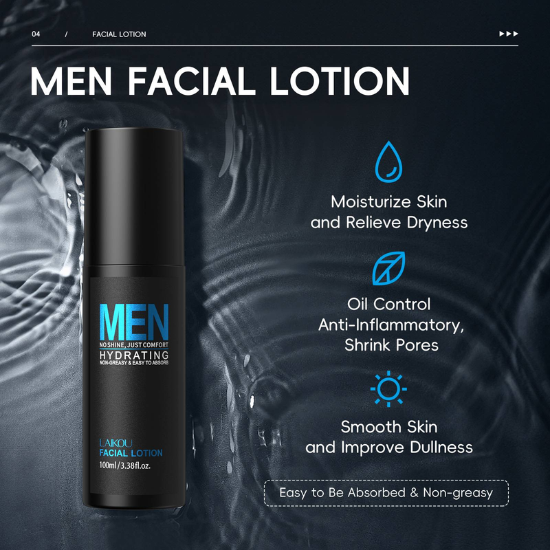 LAIKOU Men's 100ml Moisturizing & Hydrating Lotion - For All Skin Types_voghion.com