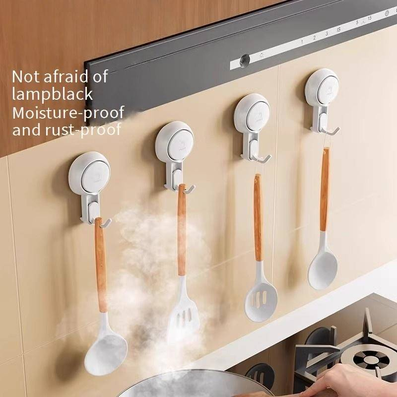 Strong Suction Cup Hooks - No Drill & Damage-Free (Holds Up To 5kg For Bathroom/Kitchen) - Waterproof & Reusable Adhesive Wall Hooks_voghion.com