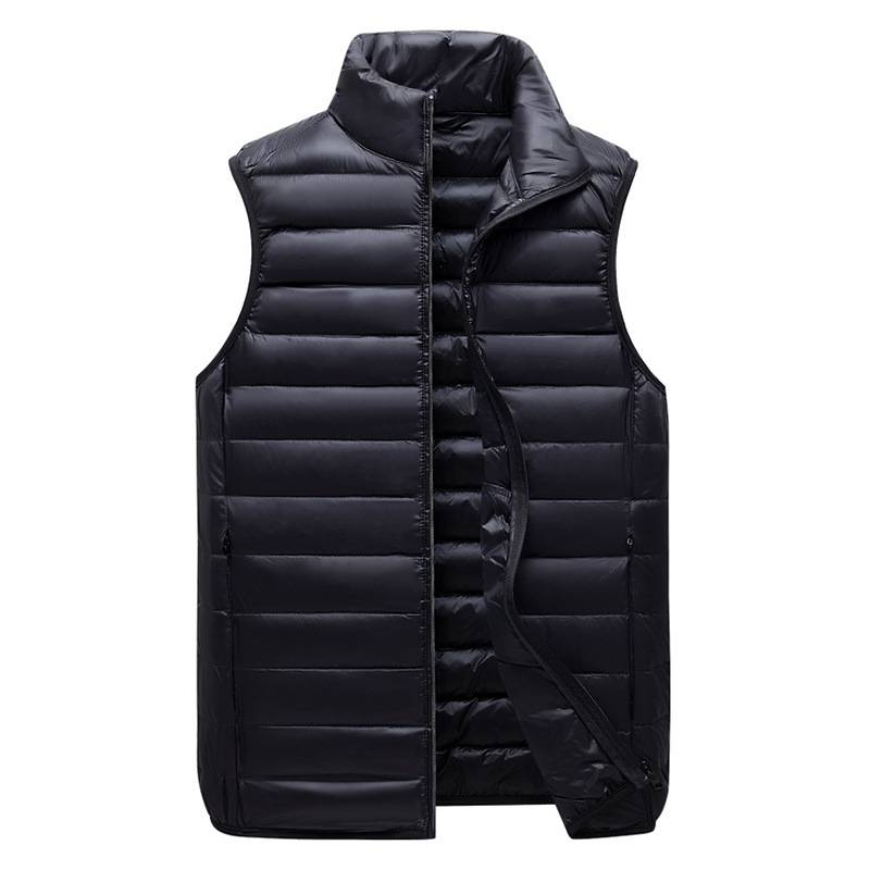 Meeste riided Talvine moodne stand-kraega puuvillane puuvillane vest Õhuke meeste soe vest_voghion.com