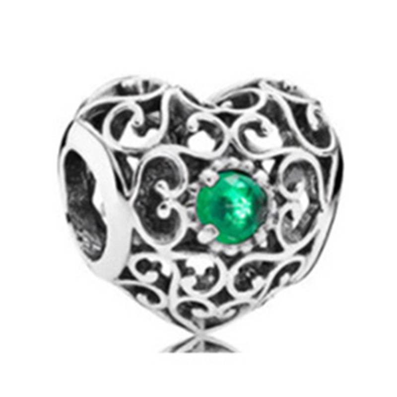 Braccialetto di perline con ciondolo tempestato di diamanti verdi, accessori fai da te_voghion.com