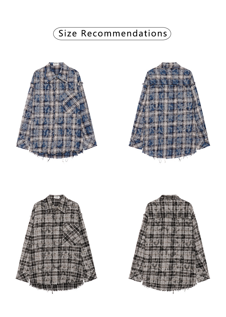 Erkek Ekose Flanel Gömlek - Vintage Sokak Stili, Bol Kesim, Yumuşak Fırçalanmış Pamuk Karışımı, Sonbahar ve İlkbahar İçin Unisex Günlük Gömlek_voghion.com