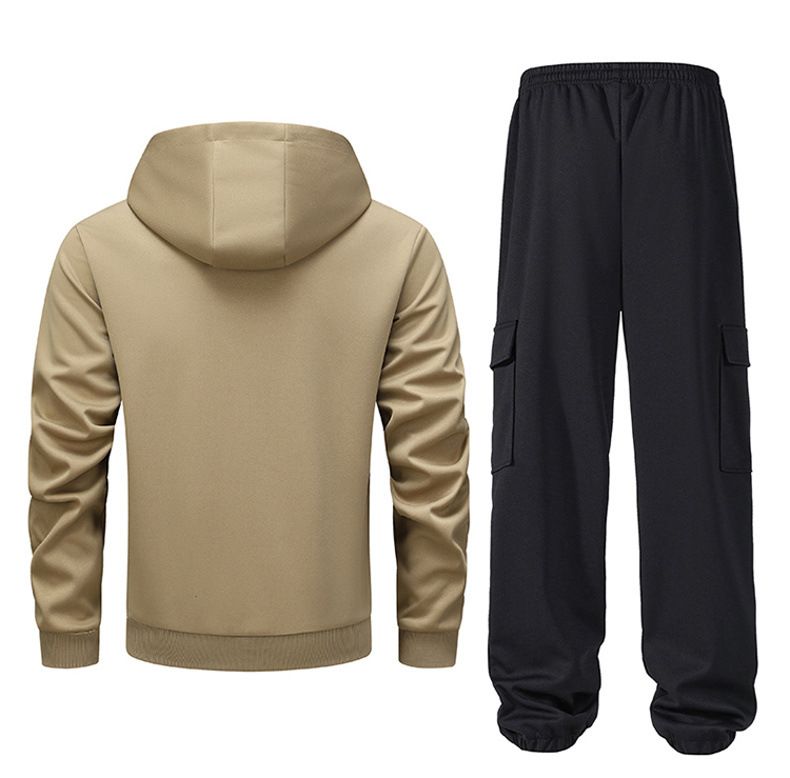 Conjunto deportivo informal de 2 piezas para hombre: chaqueta con capucha y cremallera y pantalón deportivo (tallas S-3XL, varios colores)_voghion.com