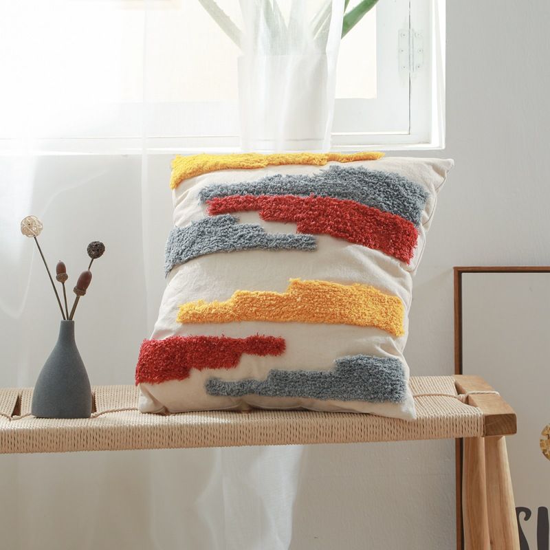 Decorazione per la casa Cuscino trapuntato con ricamo Cuscino per divano Cuscino geometrico Schienale per auto_voghion.com