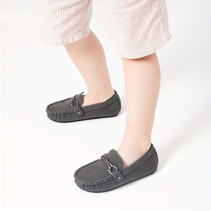 Boys' Lightweight Slip-On Loafer Shoes Comfortable Non-Slip Flats for Wedding Party - All Seasons_voghion.com