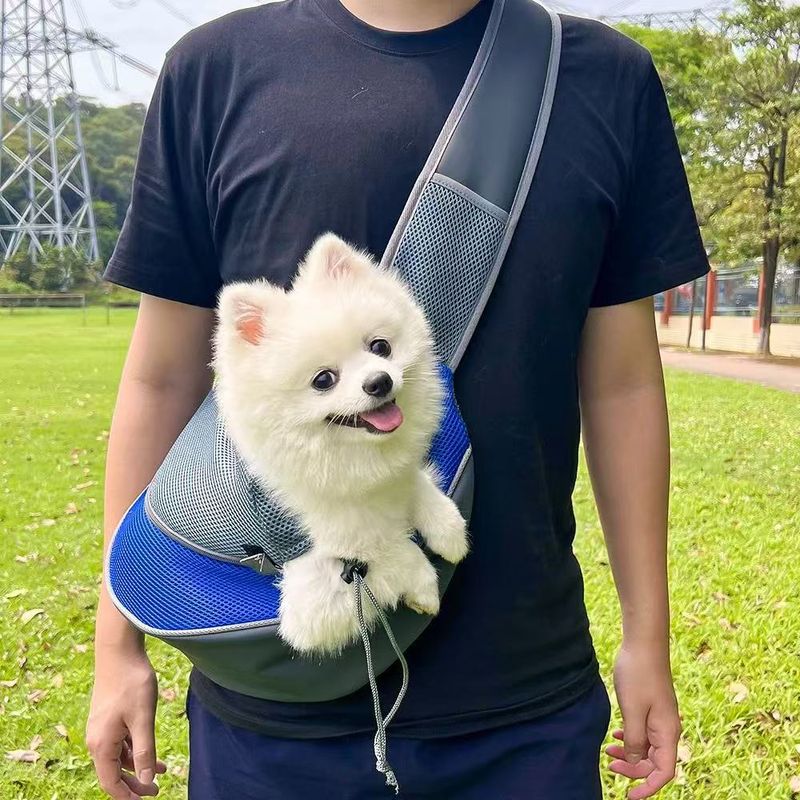 Summer Lightweight Crossbody Foldable Breathable Outdoor Travel For Small Dogs Teddy Cats Portable Bag_voghion.com