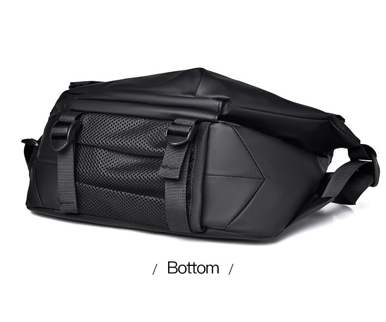 Bolsa tiracolo masculina à prova d'água para iPad, mochila de peito multifuncional com alça ajustável, bolsa de mensageiro de nylon estilosa para ciclismo e deslocamento diário_voghion.com