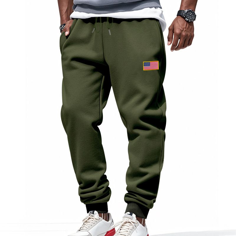 Calça de moletom masculina folgada, estilo americano, estilo casual, simples, com cordão, para o Dia da Independência, da Cross Border Independent Station, primavera e outono_voghion.com