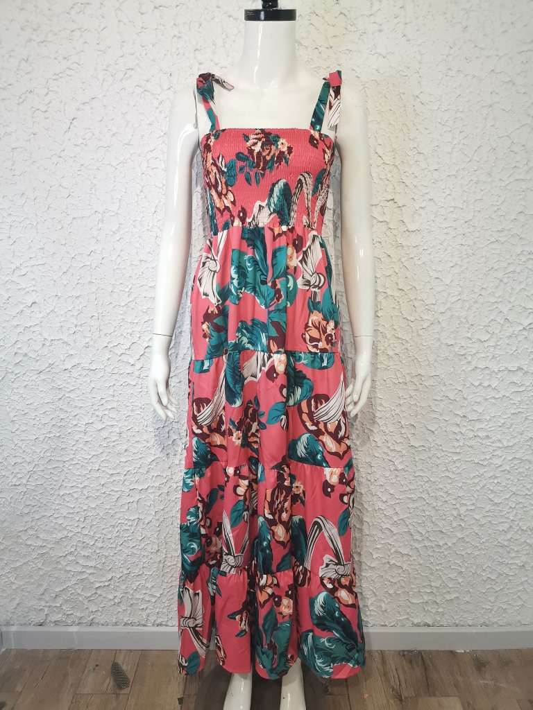 Selbstschießendes Cross Border Spring Sexy rückenfreies bedrucktes Strapskleid im Urlaubsstil für Frauen_voghion.com