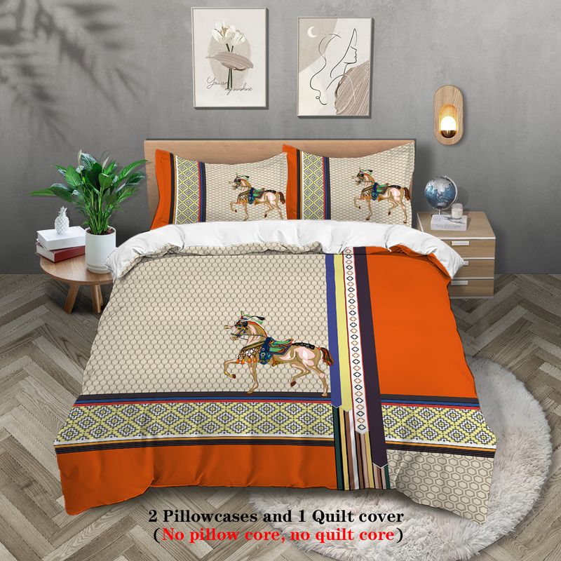Conjunto de cama de microfibra de luxo com 3 peças - Capa de edredom e fronhas com impressão digital (tamanho queen/king size, hipoalergênico, ultramacio, lavável à máquina)_voghion.com