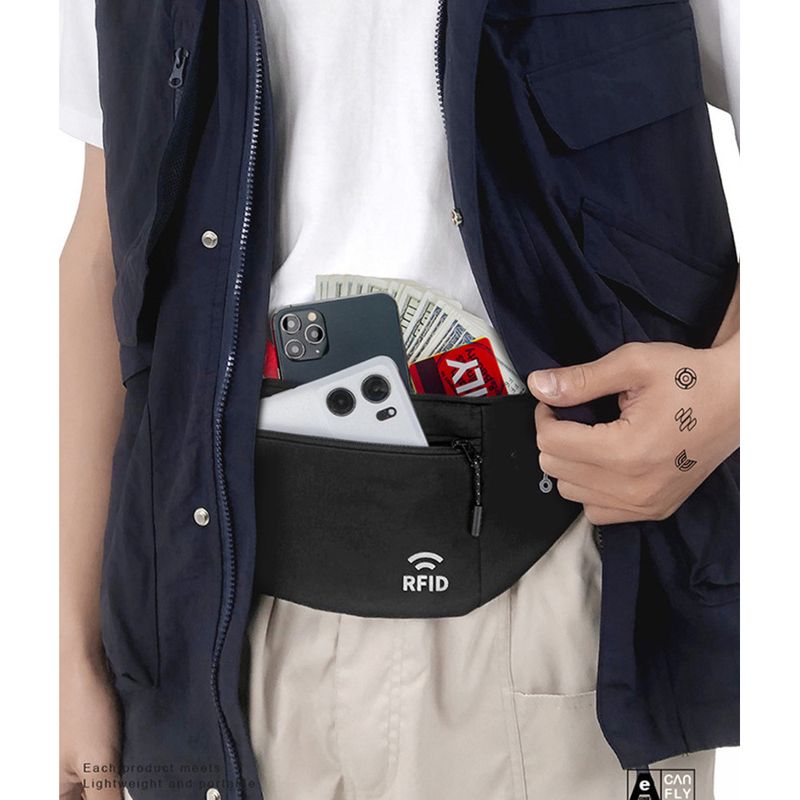 Weiqiang Nuovo marsupio da viaggio antifurto RFID per sport all'aria aperta, corsa, impermeabile, in nylon, vestibilità slim, leggero_voghion.com