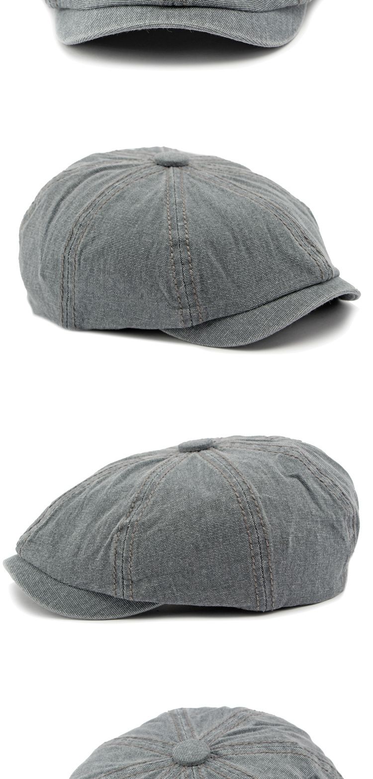 Cappello ottagonale in denim lavato unisex in cotone Lady Beret Cappello artistico da pittore con lingua d'anatra cappello da strillone retrò da uomo_voghion.com