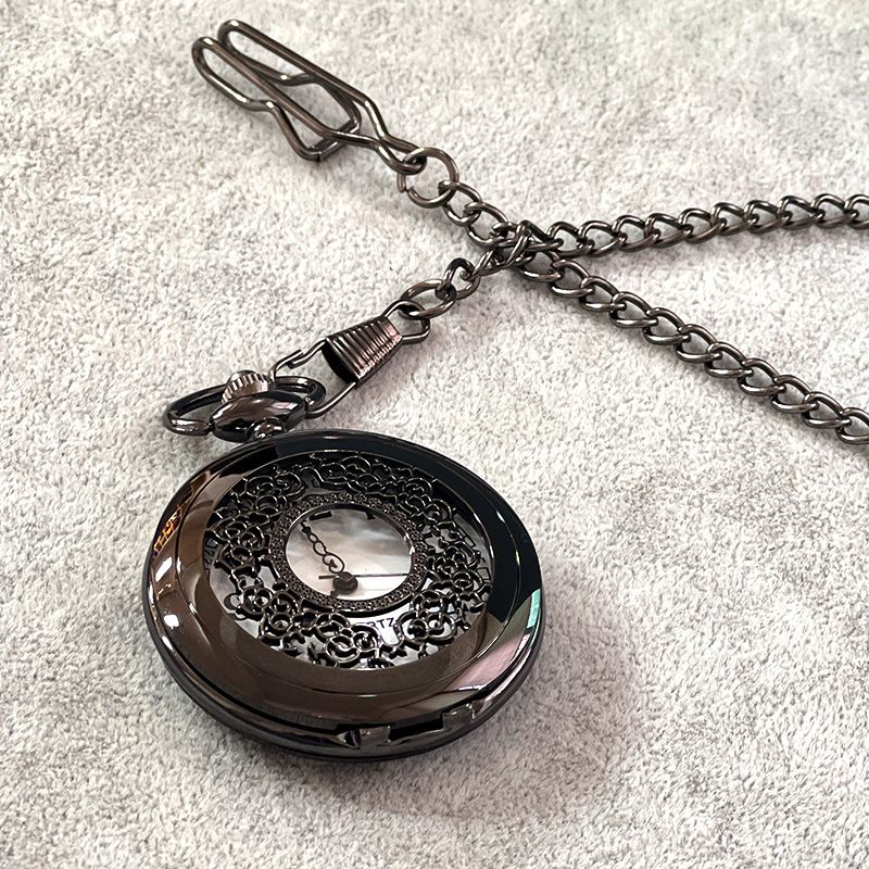 Vintage Nostalgic Flap Quartz Pocket Watch Hollow Flower Carving Necklace Antique Pendant Watch Work Daily Birthday Anniversary Valentine's Day Gift_voghion.com