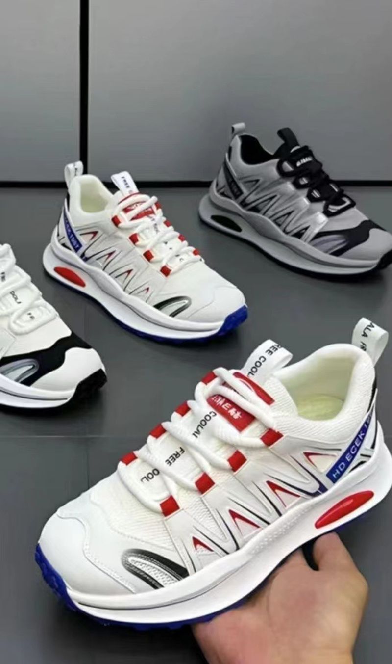 New Fly-woven Mesh Men's Sports Fashionable Breathable Versatile Soft-soled Dad Color Matching Trendy Casual Shoes_voghion.com