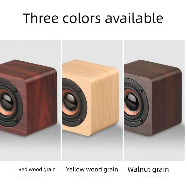 Q1 Caixa de Som Bluetooth Portátil de Madeira Mini Subwoofer de Áudio Sem Fio para Celular Presente Alta Potência Volume Criativo_voghion.com