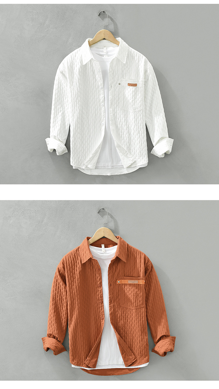 6790 Camicia minimalista giapponese a maniche lunghe per comodo top casual artistico da uomo con base ampia per abbigliamento da uomo, un pezzo per capelli_voghion.com