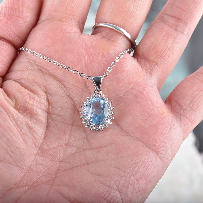 Mode ITSMOS Topas Kristall Anhänger Natürlichen Edelstein Weibliche S Sterg Sier Halskette Schmuck für Frauen Geschenk_voghion.com