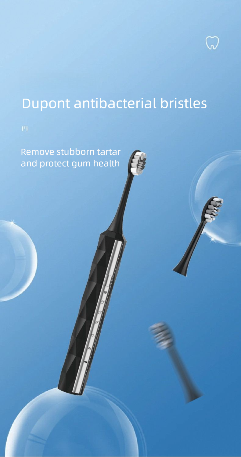 Cepillo de dientes eléctrico sónico con carga USB, cabezales reemplazables totalmente automáticos, para adultos, parejas, hombres, mujeres, estudiantes, cuerpo completo_voghion.com