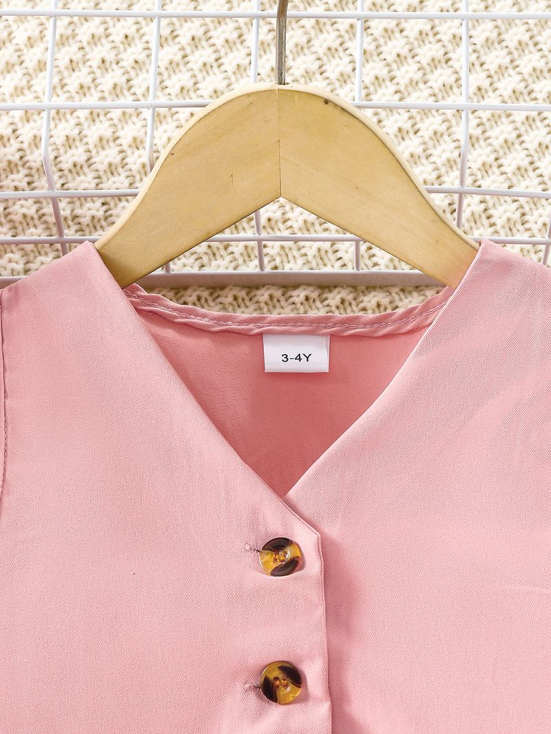 Vestito da drama coreano, stile piccolo profumo di alta qualità, completo rosa, pantaloni gilet, camicia con collo alto, tre pezzi_voghion.com