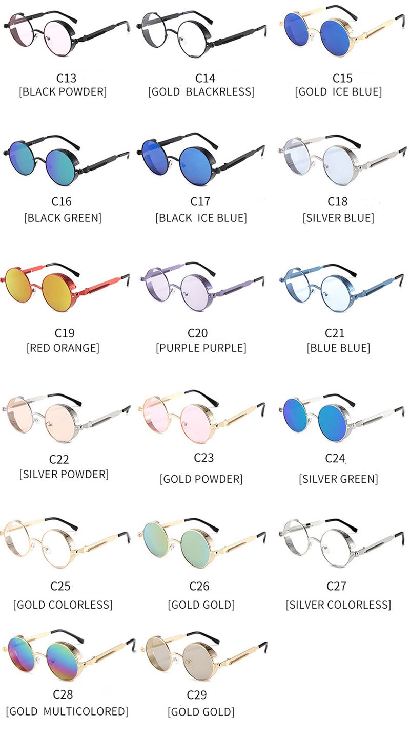 Clip On Männer Steampunk Marke Design Frauen Brille Vintage Retro Mode Sonnenbrille Oculos UV400_voghion.com
