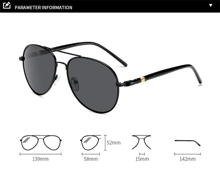 KUMARRY  Pilot Photochromic Sunglasses Men Fishing Driving Brand Designer Polarized Sunglass For Men‘s oculos UV400_voghion.com