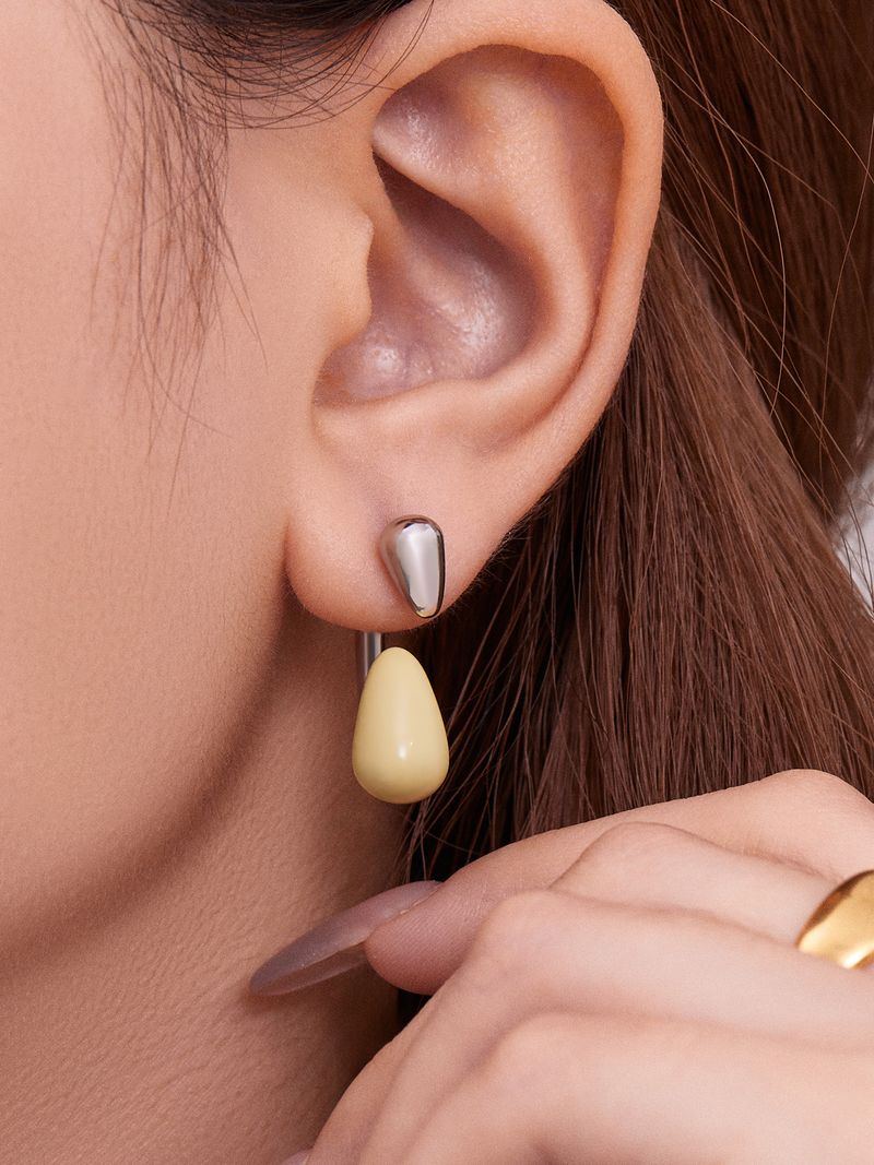 Sugar Cube Niche Oil Drop Earrings For Women, Simple, Light Luxury, Versatile, Elegant, Unique, Fashionable Stud Earrings, Cool Style_voghion.com