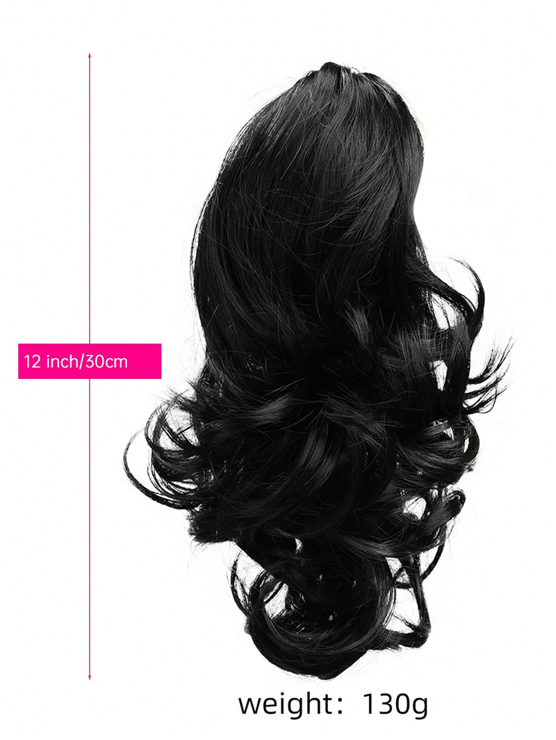 12" (Approx. 30 Cm) 130g Claw Synthetic Large Wave Extensions ,Multi-Color Option,The Ponytail Adopts A Newly Upgraded_voghion.com