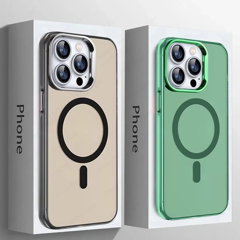 Überzug Matte Telefonhüllen für iPhone 11 14 13 12 15 Pro Max 16 Plus Hülle Magnetische kabellose Ladeabdeckung_voghion.com