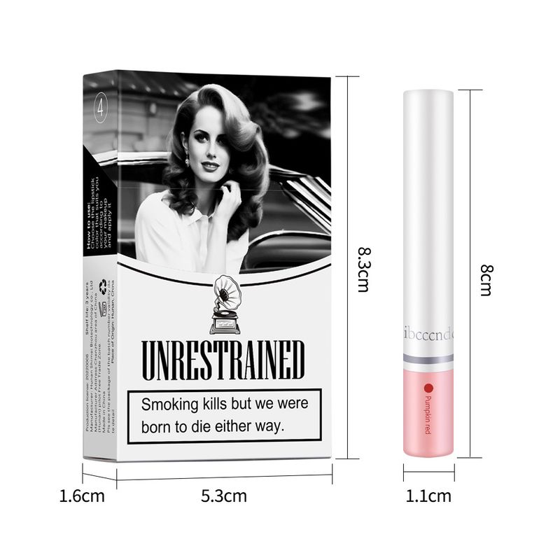 New Grey Lipstick, Four Color Matte Moisturizing, Not Easy To Fade, Colorful Cigarette Box Lipstick_voghion.com