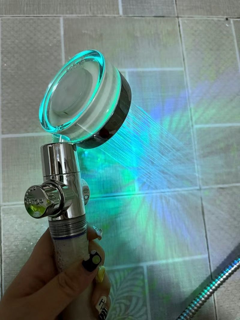 Rainbow LED Shower Head - Pressure Boost, 5 Filters, 40% Water Saving, CE Certified EU Model_voghion.com
