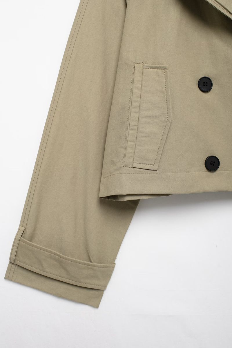 Dameskleding 2024 herfst/winter nieuwe straatmode trenchcoat stijl korte jas_voghion.com