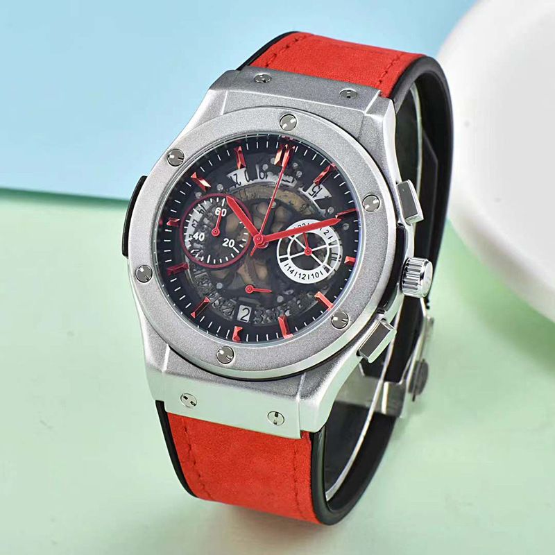 Nuovo orologio da uomo semplice, leggero, di lusso, alla moda, con scheletro, quadrante europeo, multifunzione, sei lancette, secondi continui, al quarzo_voghion.com