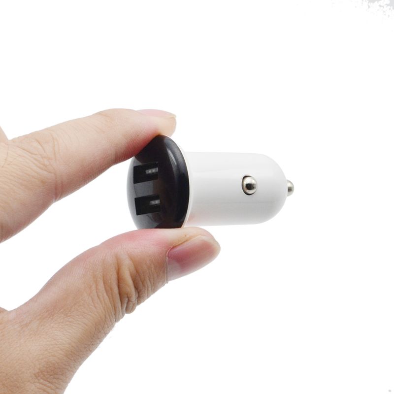 Muziekfestival 2.1A USB-poort Ronde ring Mini-oplaadapparaat Dual U-autolader_voghion.com