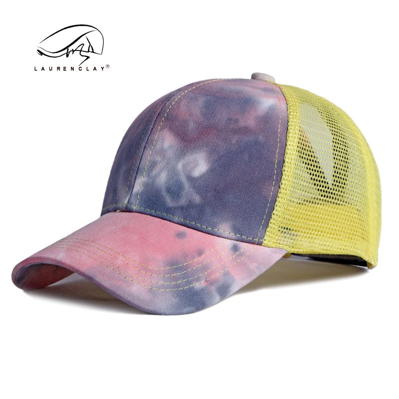 Spring and summer women net hat fashion gradual change ponytail baseball cap outdoor sports beach hat_voghion.com